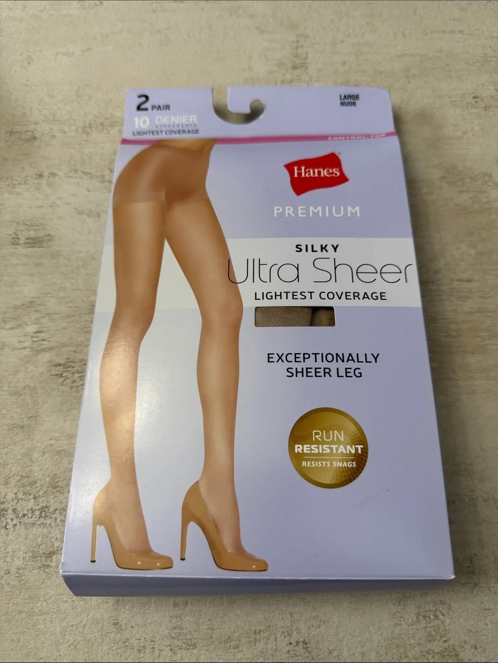 Hanes Premium Ultra Sheer Hosiery in Nude. Two pair.